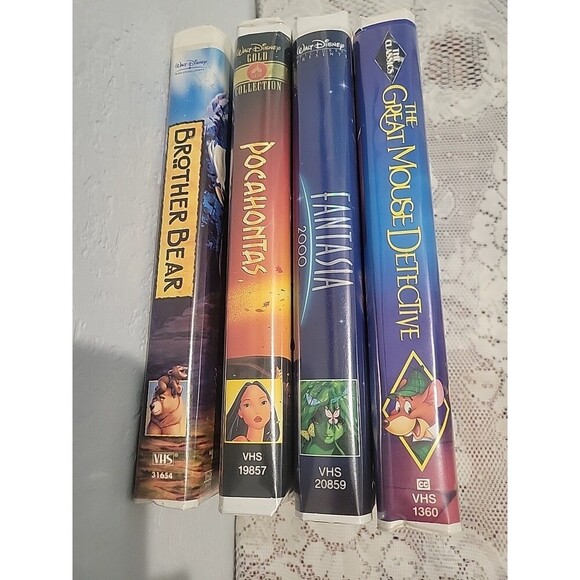 Walt Disney Lot Of 4 Vhs Tapes Great Mouse Detective Pocahontas Brother Bear... - Picture 6 of 15